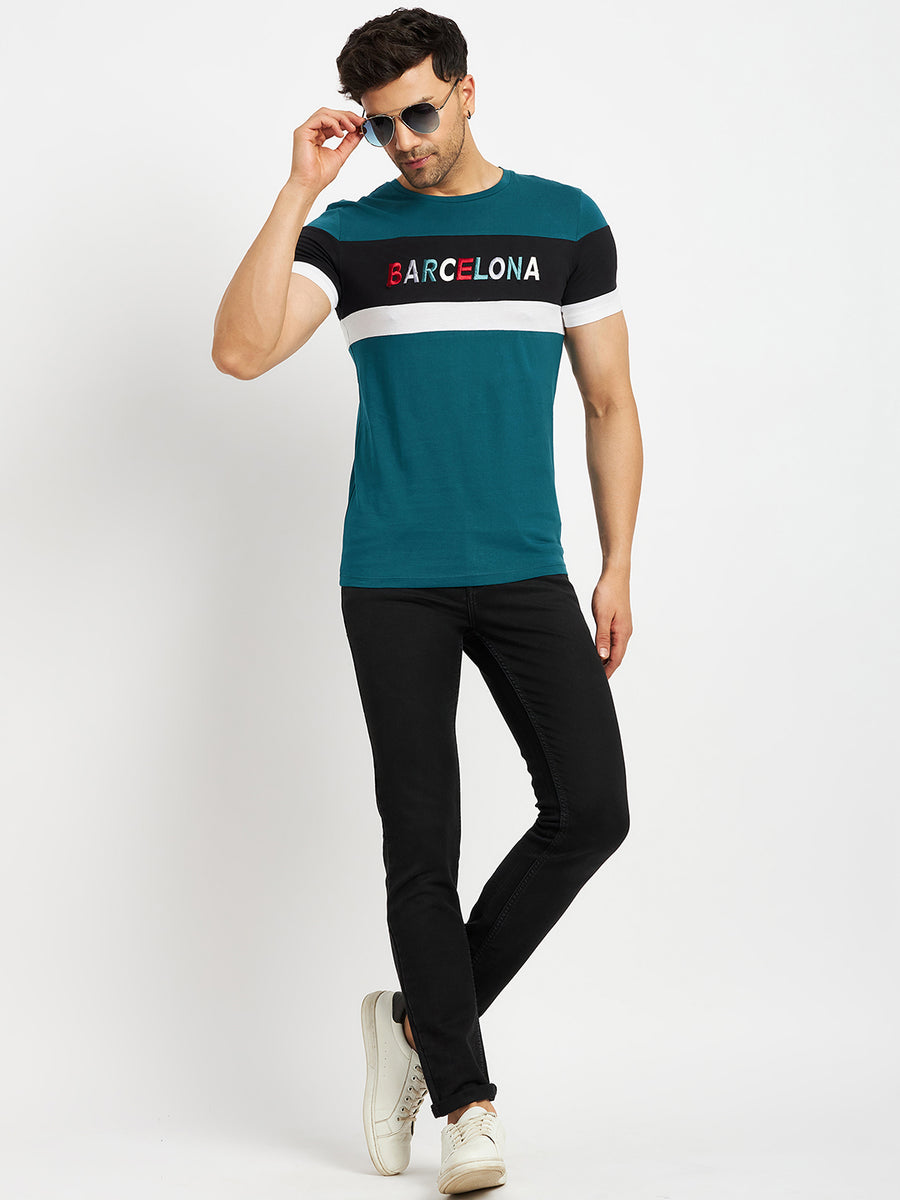 Camla Teal T- Shirt For Men