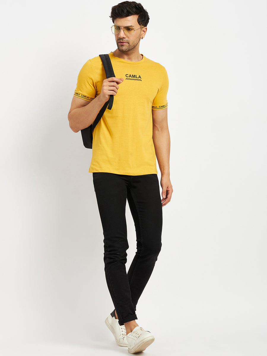 Camla Mustard T- Shirt For Men