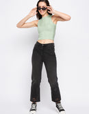 Camla Barcelona Peacock Halter Crop Top