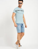 Camla Barcelona Typography Blue Regular T-Shirt