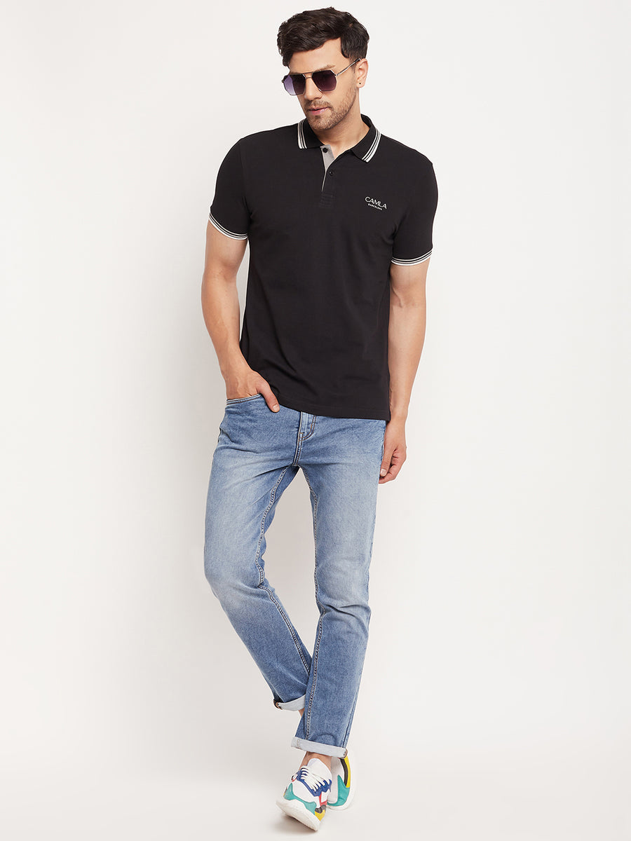 Camla Black T-Shirt For Men