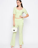 Camla Barcelona Lemon Self Design Sweetheart Neckline  Co-Ord Set