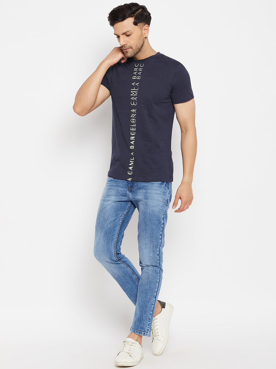 Camla Navy T- Shirt For Men