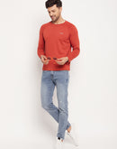 Camla Barcelona Round Neck Rust Red Long Sleeve T-Shirt