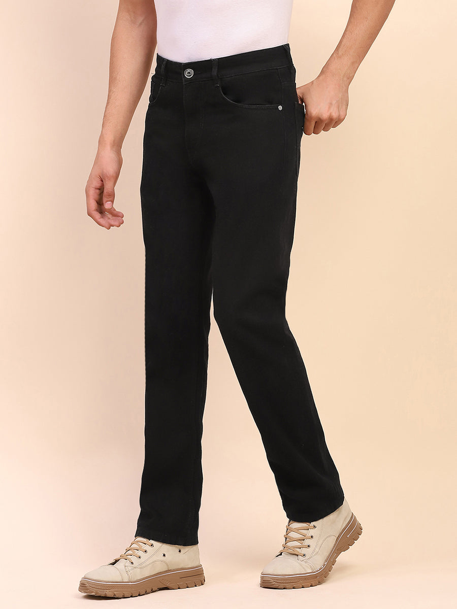 Camla Barcelona Whiskered Black Cotton Straight Denim