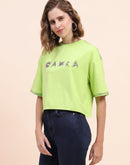 Camla Barelona Logo Print Neon Green T-Shirt