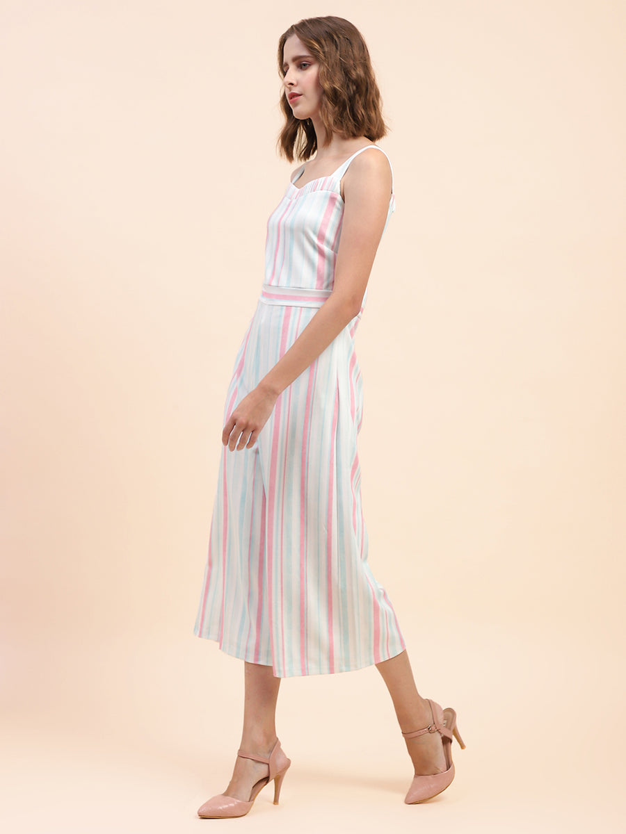Camla Barcelona Striped White Jumpsuit