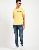 Camla Barcelona Typography Yellow Regular T-Shirt