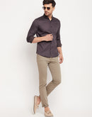 Camla Barcelona Button Up Full Sleeve Anthra Shirt For Men