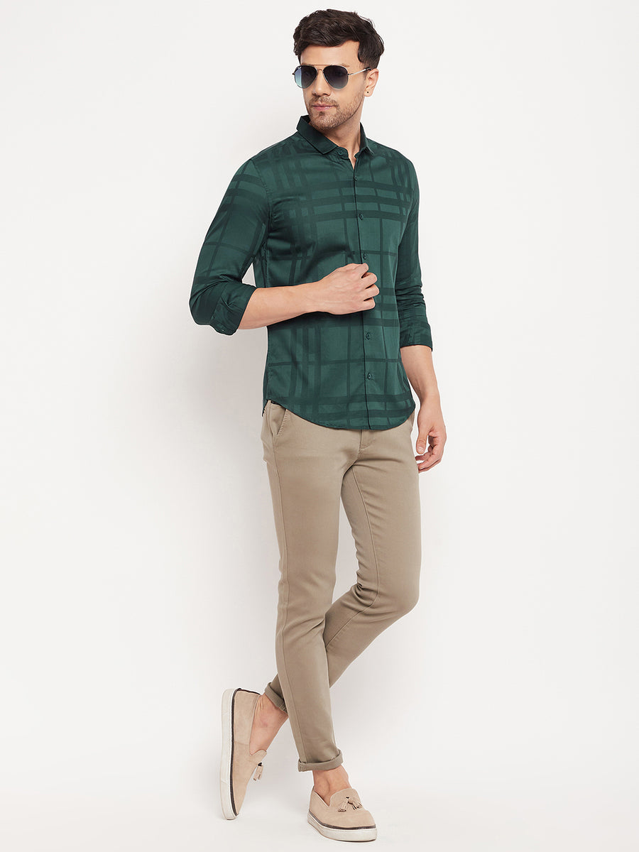 Camla Green Shirts For Men