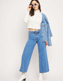 Camla Barcelona Belted Waist Light Blue Wide Leg Jeans