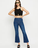 Madame Ankle Length Navy Blue Bootcut Jeans