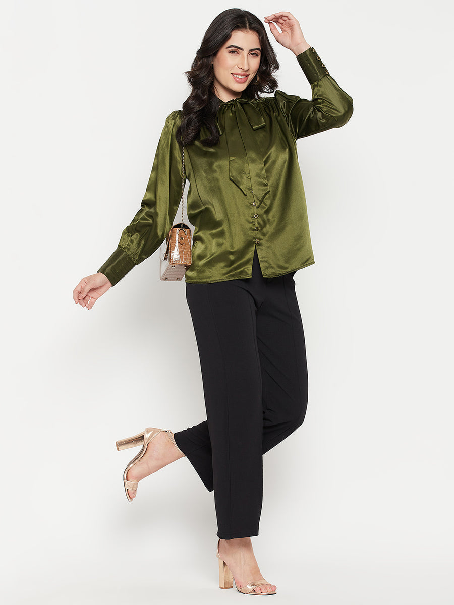 Madame Olive Tie-Up Neck Top