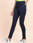 Camla Barcelona Solid Navy Blue Slim Fit Jeans