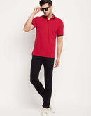 Camla Barcelona Men’s Red Polo Neck T-shirt