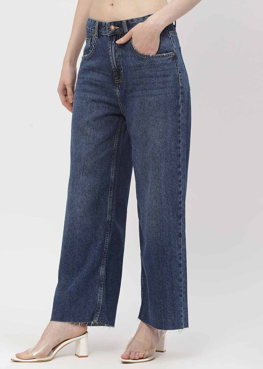 Madame Low Rise Mid Blue Straight Jeans
