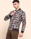 Camla Barcelona Typography Printed Multicolor Varsity Jacket