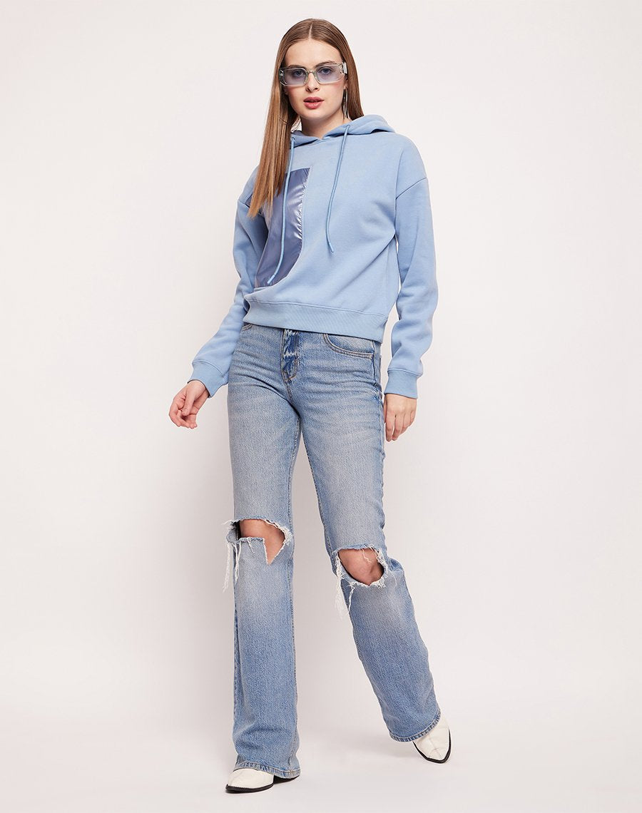 Camla Barcelona Metallic Detailing Pastel Blue Sweatshirt