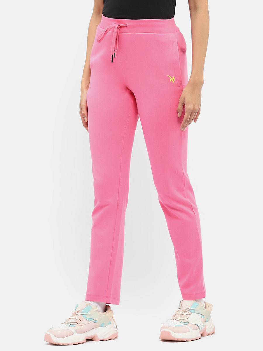 Madame Solid Hot Pink Track Pants