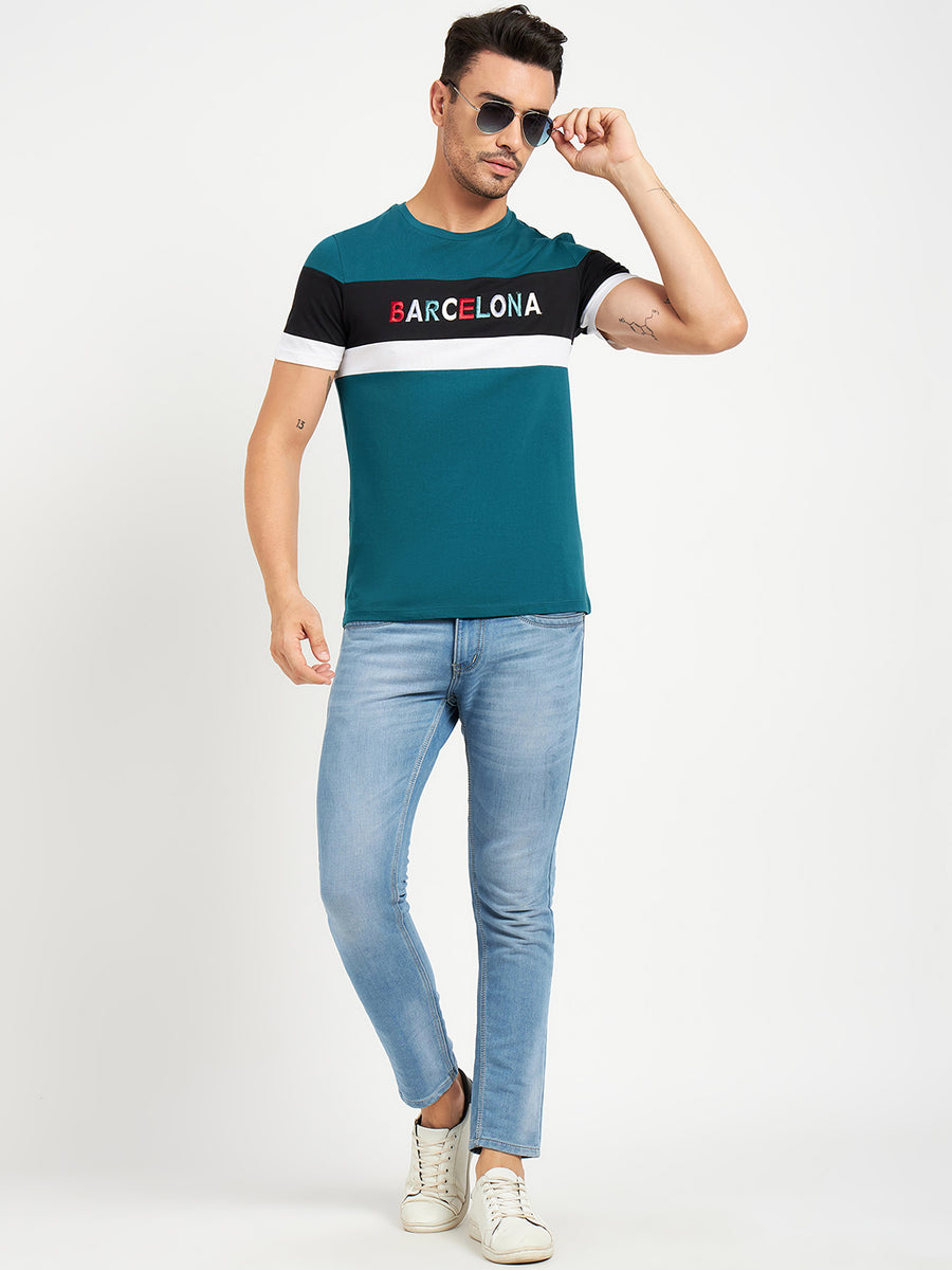 Camla Teal T- Shirt For Men