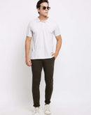 Camla Barcelona Tapered Fit Olive Green Trouser For Men