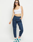 Madame Low Rise Navy Blue Mom Fit Jeans