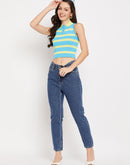 Camla Barcelona Blue High Rise Ankle  Length Jeans