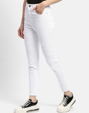 Madame Solid White Slim Fit Jeans