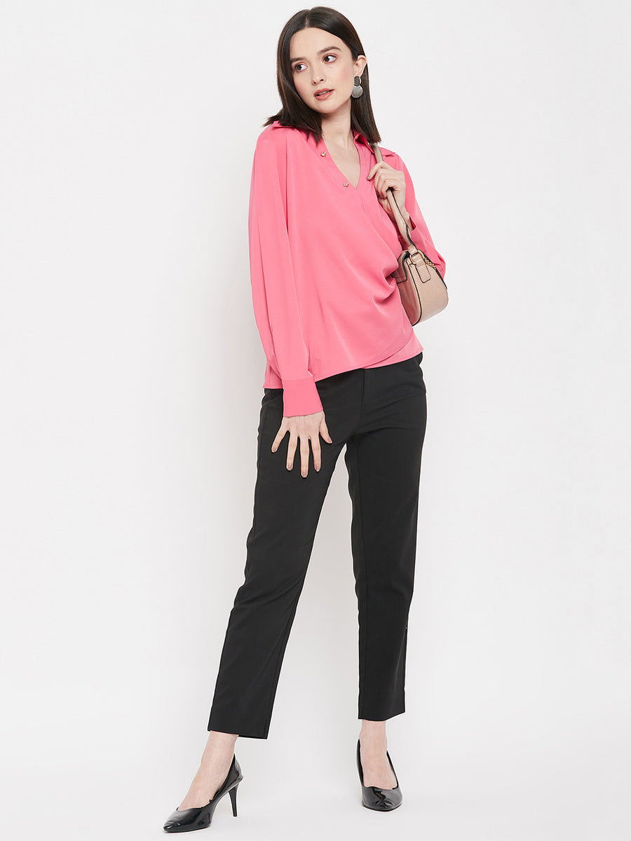 Camla Frenchrosepink V- Neck Top For Women