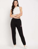 Camla Barcelona Black Cotton Typography Trackpants