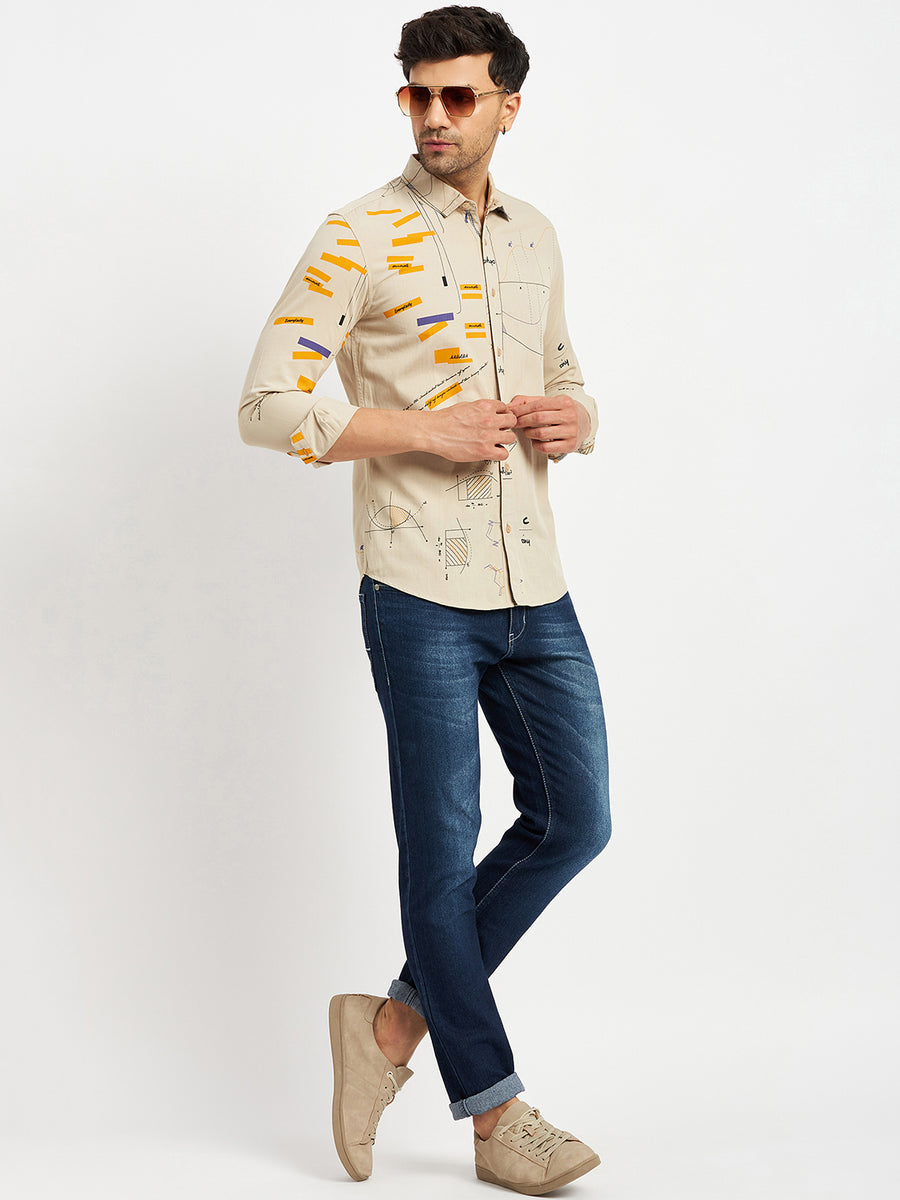 Camla Beige Shirts For Men