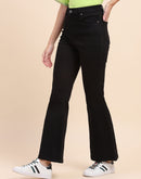 Camla Barcelona Solid Black Flared Jeans