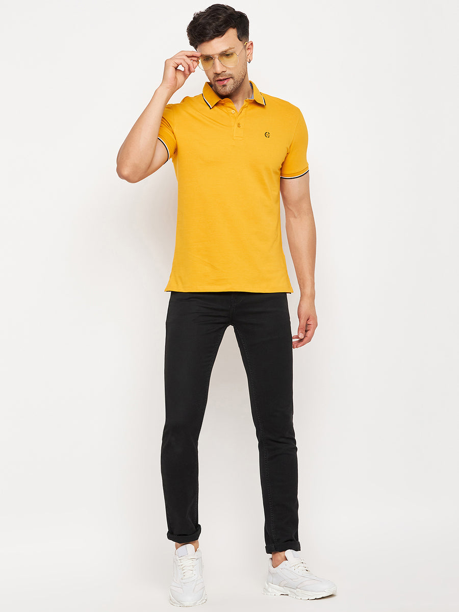 Camla Mustard T- Shirt For Men
