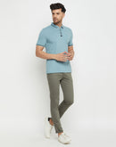 Camla Teal T -Shirt For Men