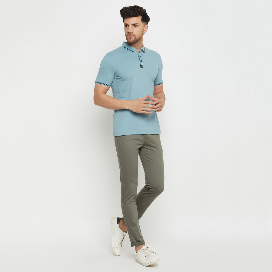 Camla Teal T -Shirt For Men