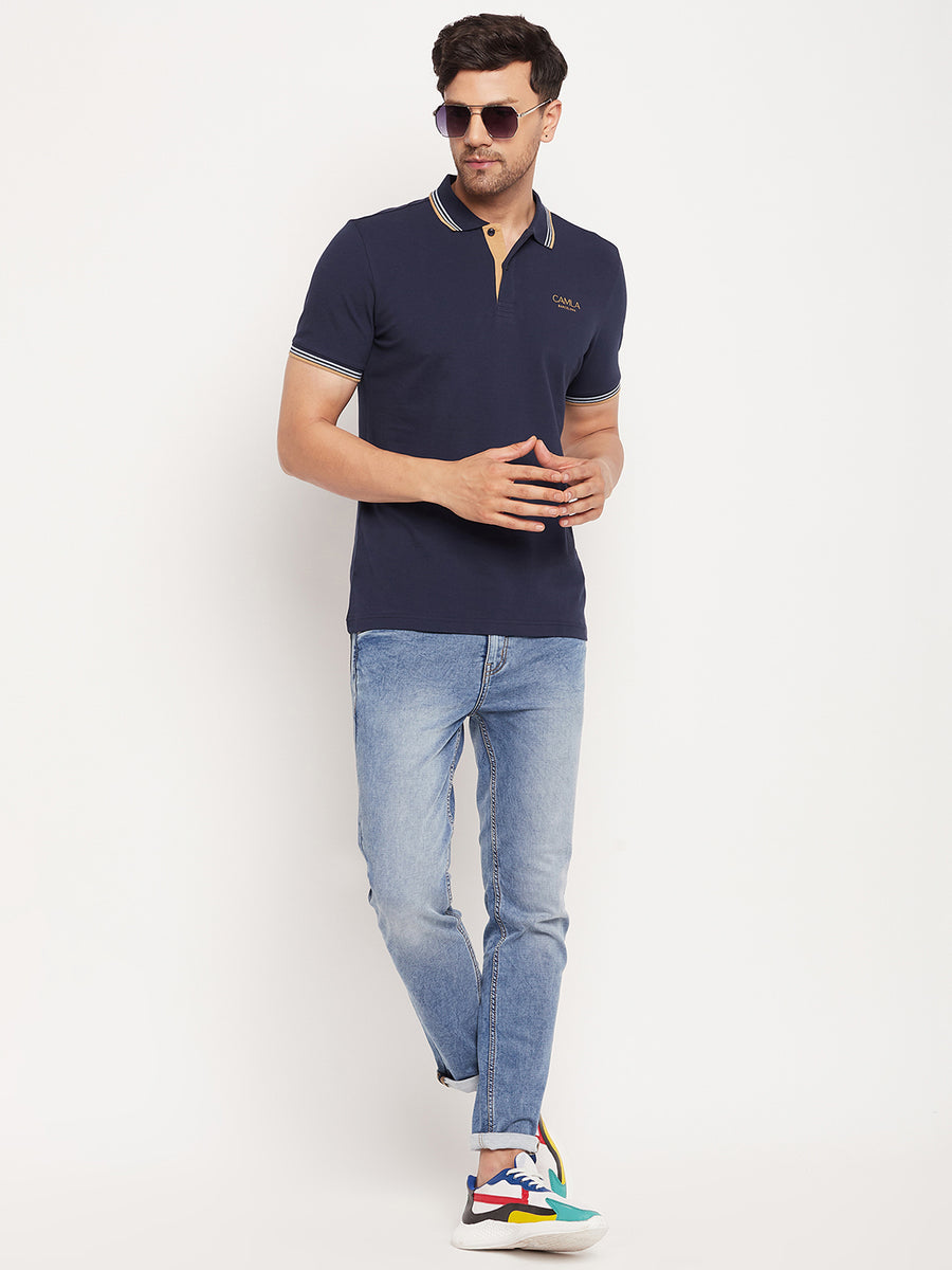 Camla Navy T-Shirt For Men