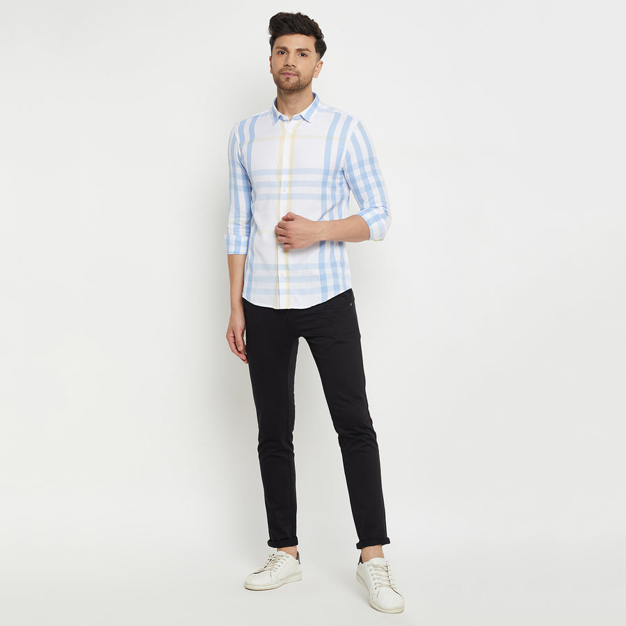 Camla Barcelona Colourblocked White Shirt For Men