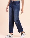Camla Barcelona Washed Dark Blue Mom Fit Jeans