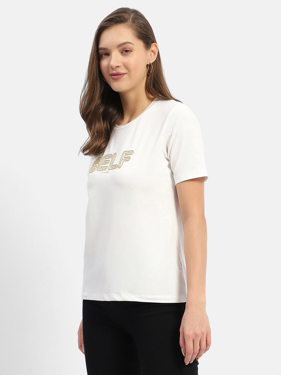 Madame Typography White Regular T-shirt