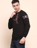 Camla Barcelona Graphic Printed Black Cotton Sweatshirt