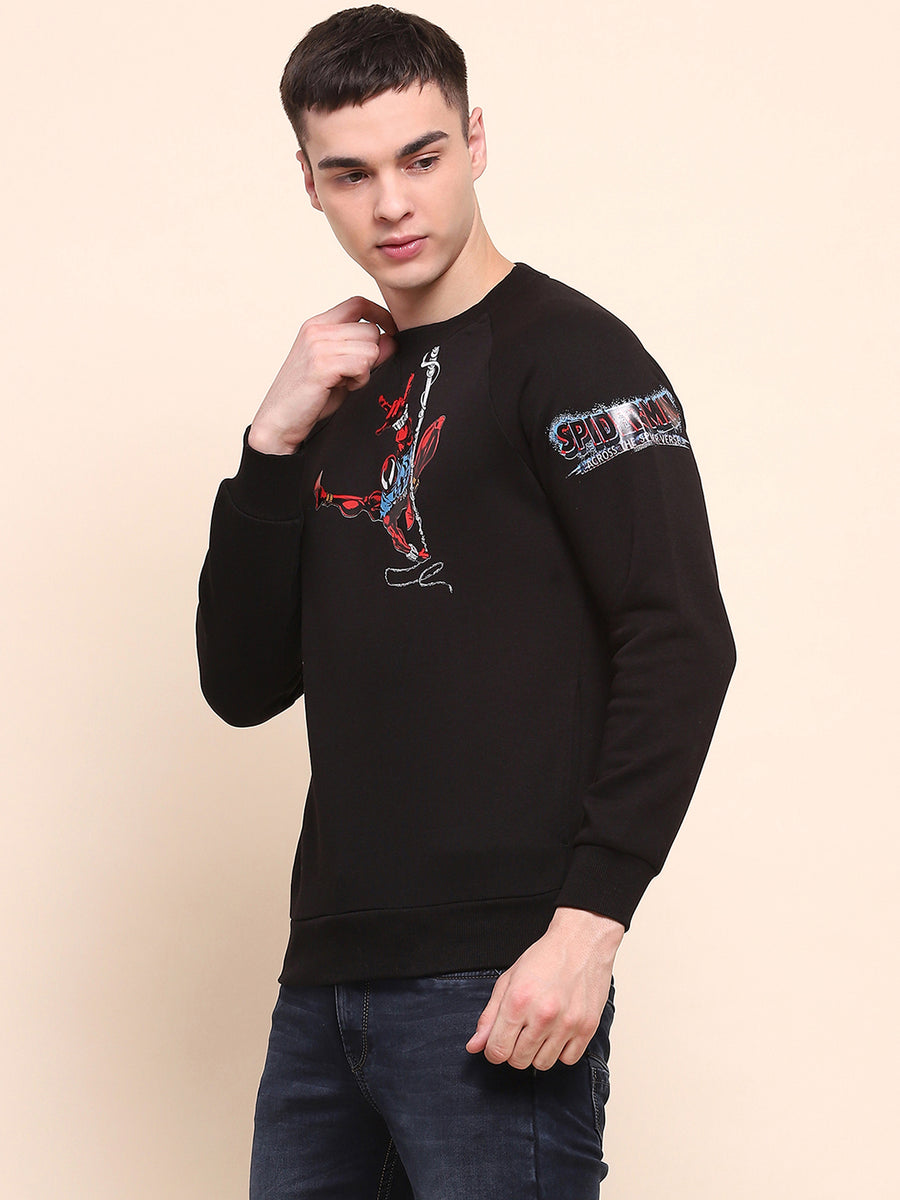 Camla Barcelona Graphic Printed Black Cotton Sweatshirt