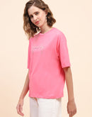 Camla Barcelona Typography Pink T-Shirt