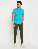 Camla Turquoise T -Shirt For Men