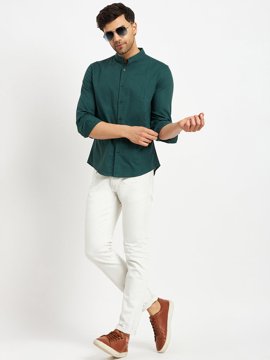 Camla Green Shirts For Men
