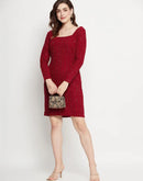 Madame Maroon Knitted Dress