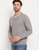 Camla Barcelona Shawl Collar Grey Sweater For Men