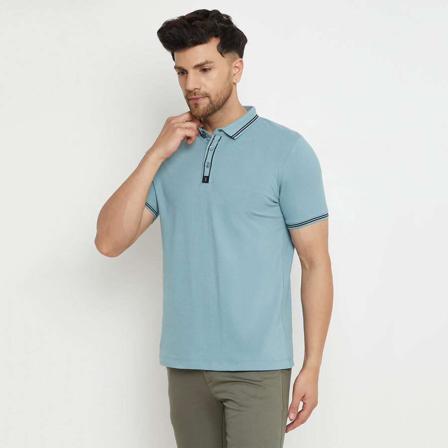 Camla Teal T -Shirt For Men
