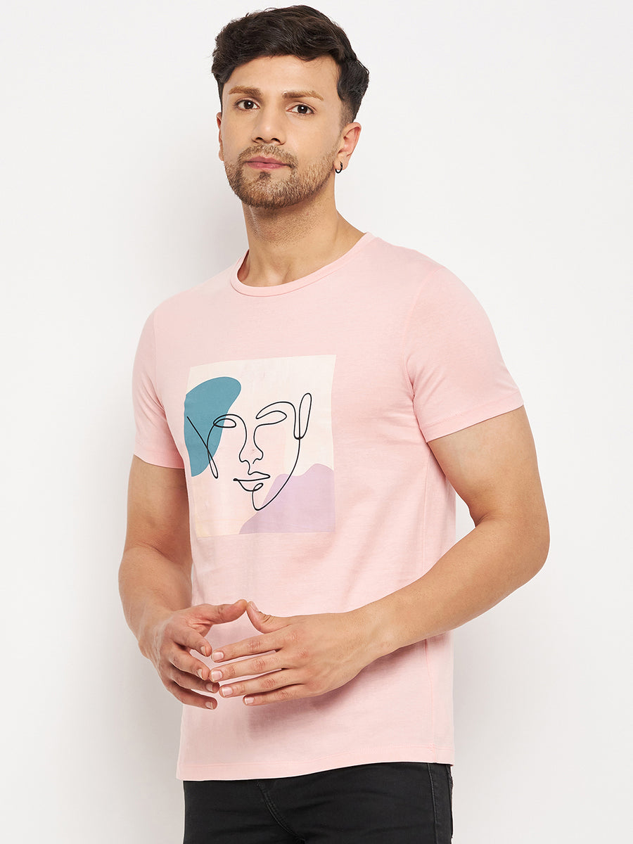 Camla Peach T- Shirt For Men