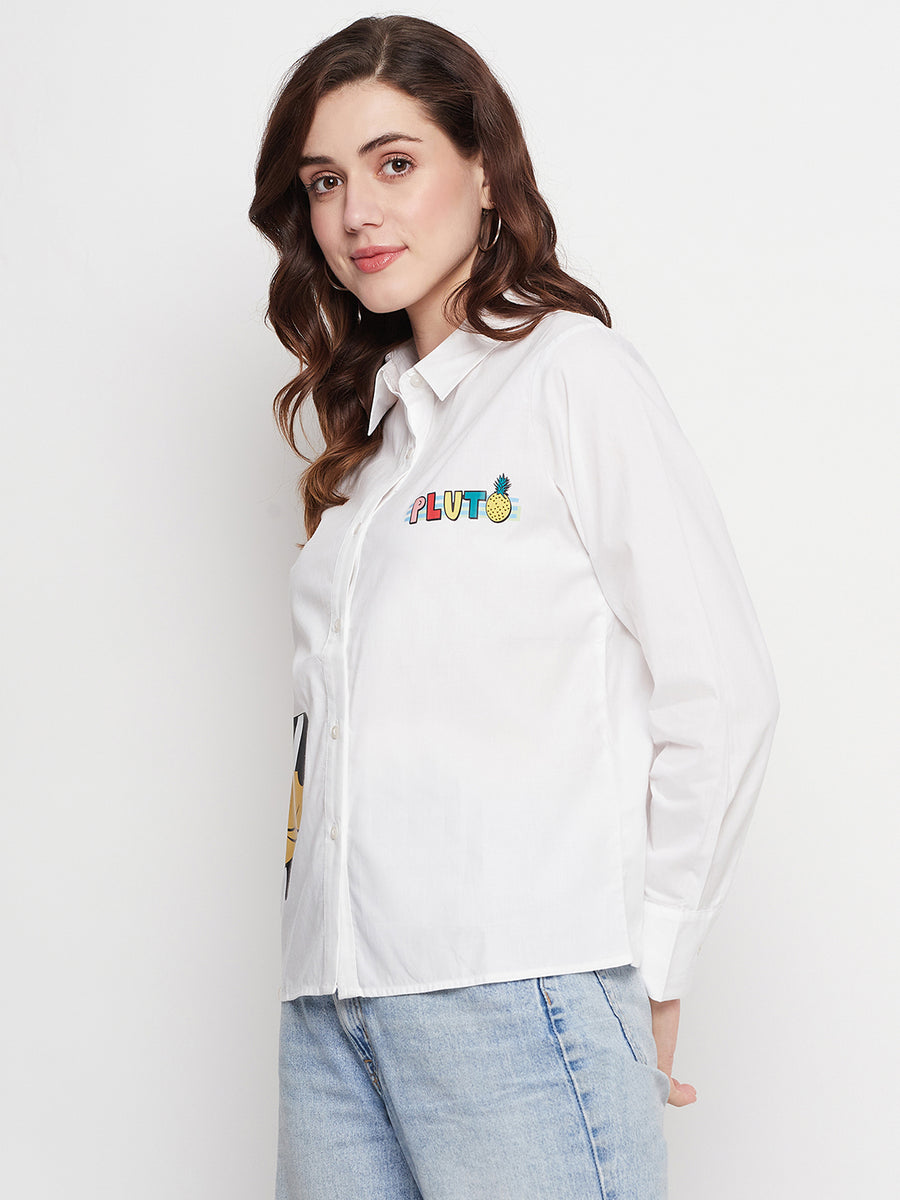 Camla White Goofy Shirt For Women