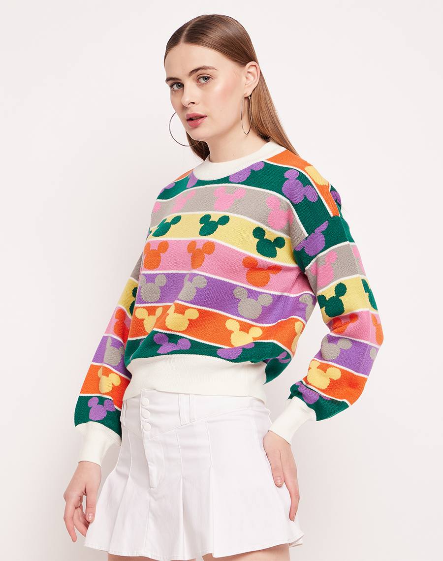 Camla Barcelona Disney Printed Multicolour Sweater